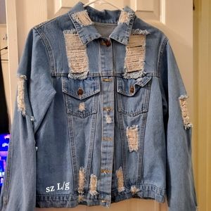Ripped denim jacket